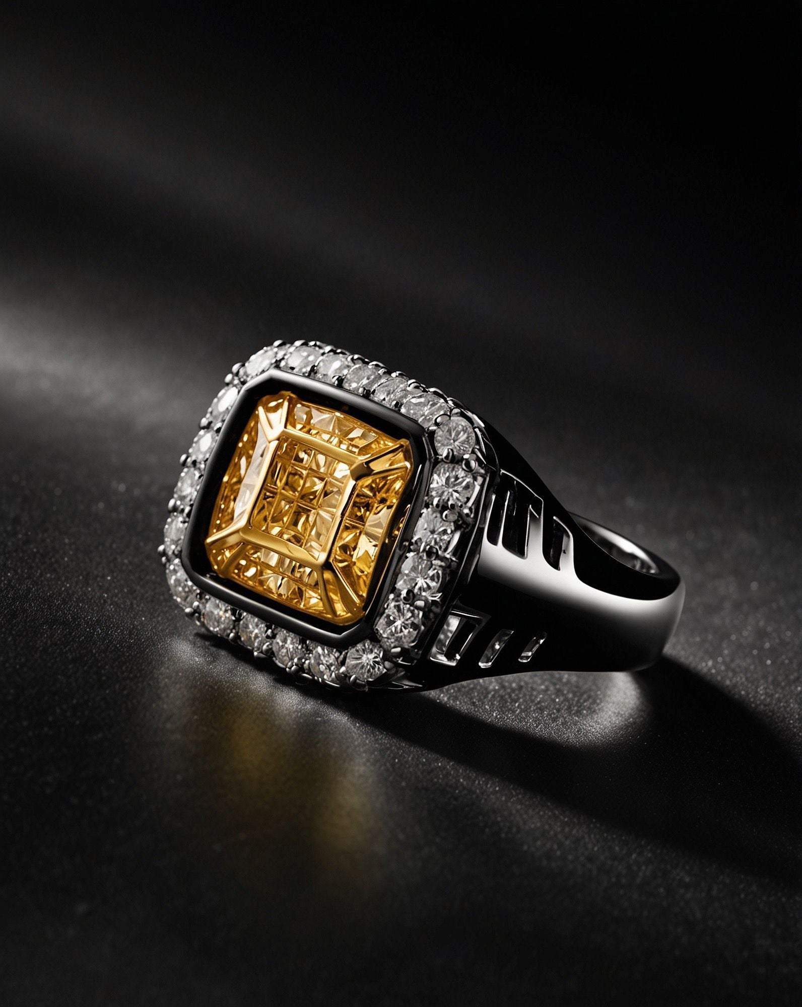 Citrine Stone Silver Ring